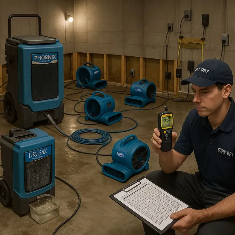 Structural Drying and Dehumidification process in Frederic, WI